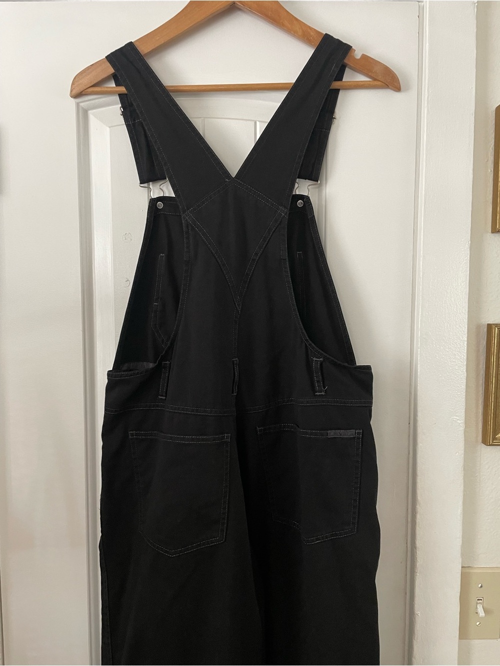 Vintage Revolt Black Women's Denim Overalls Size M/L Casual Cottage Farmer - Picture 4 of 6